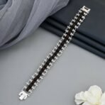 Stylish Karungali Black Bead Silver plated Chain Bracelet for Men Trendy Designer Wrist Wear - Image 2