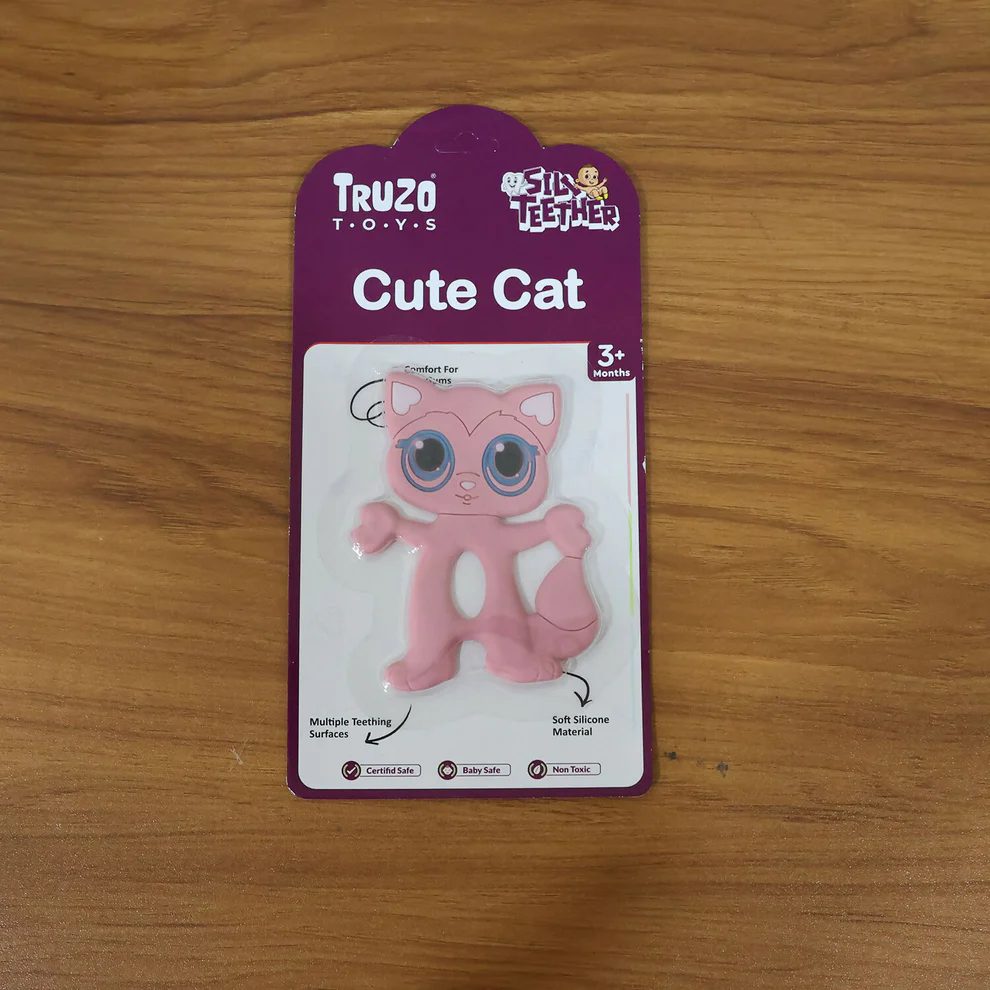 Cute Cat Baby Teether Toy for Soothing Gums with Soft Chewable Surface for Infants - Image 5