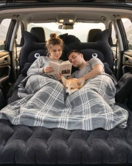 Cute Car Air Mattress Set with Black Cat Pillow for Comfortable Sleeping on the Go (1 Set)