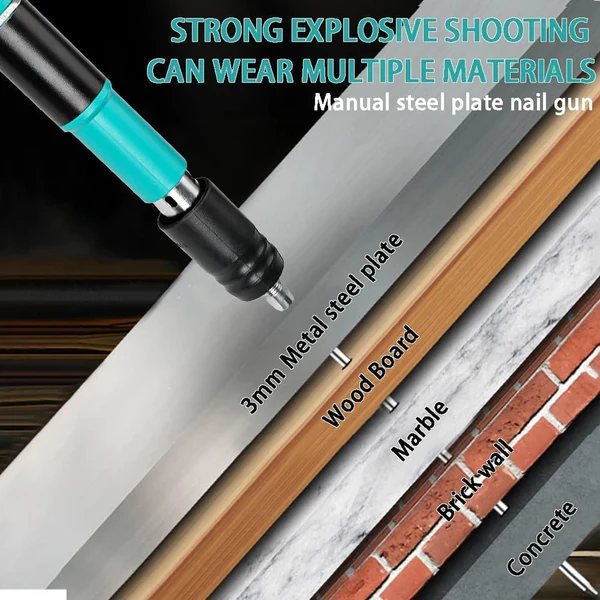 Manual Wall Fastening Tool Nail Gun with Steel Nails Set (1 Set) - Image 3