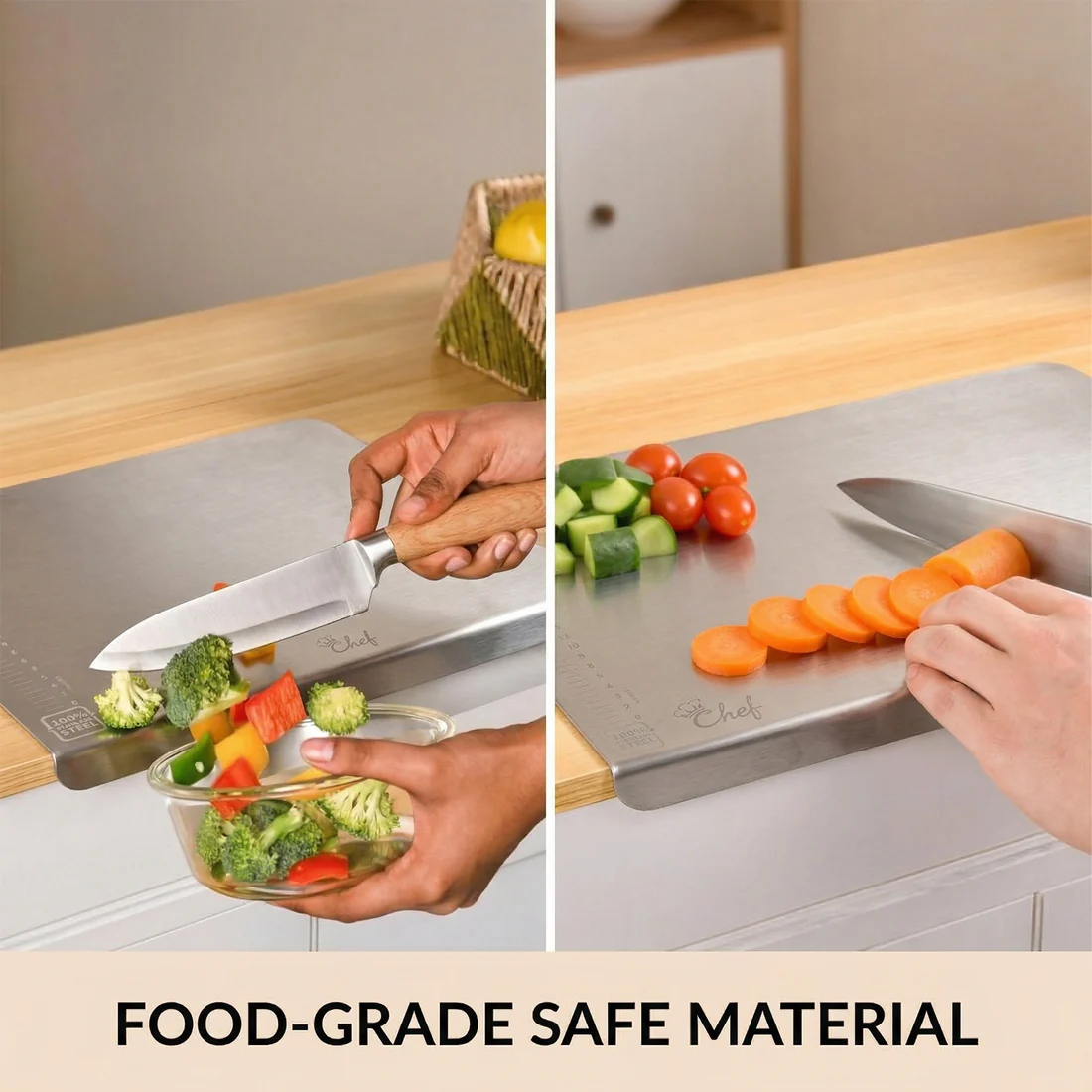Stainless Steel Chopping Board 35.5x29 Cm, 1mm Thickness 1 Pc - Image 4