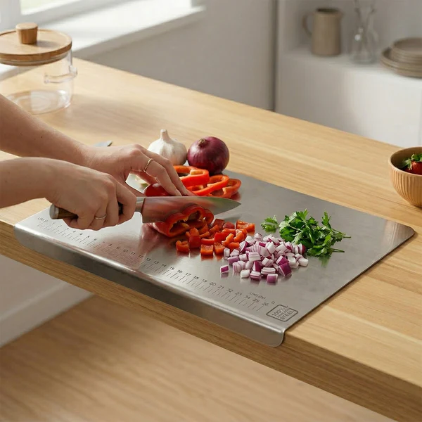Stainless Steel Chopping Board 35.5x29 Cm, 1mm Thickness 1 Pc - Image 3