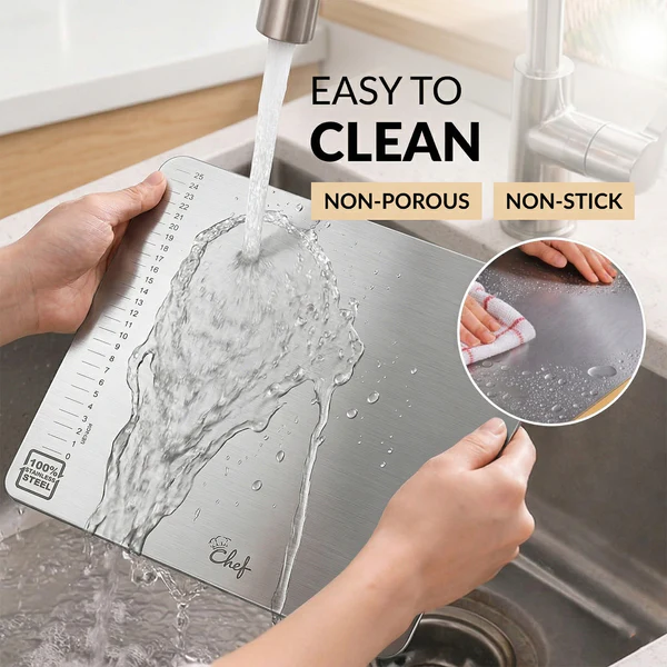 Stainless Steel Chopping Board 35.5x29 Cm, 1mm Thickness 1 Pc - Image 2