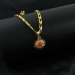 Sun and Om Pendant with Chain – Spiritual Charm Necklace (Mix Designs) - Image 2