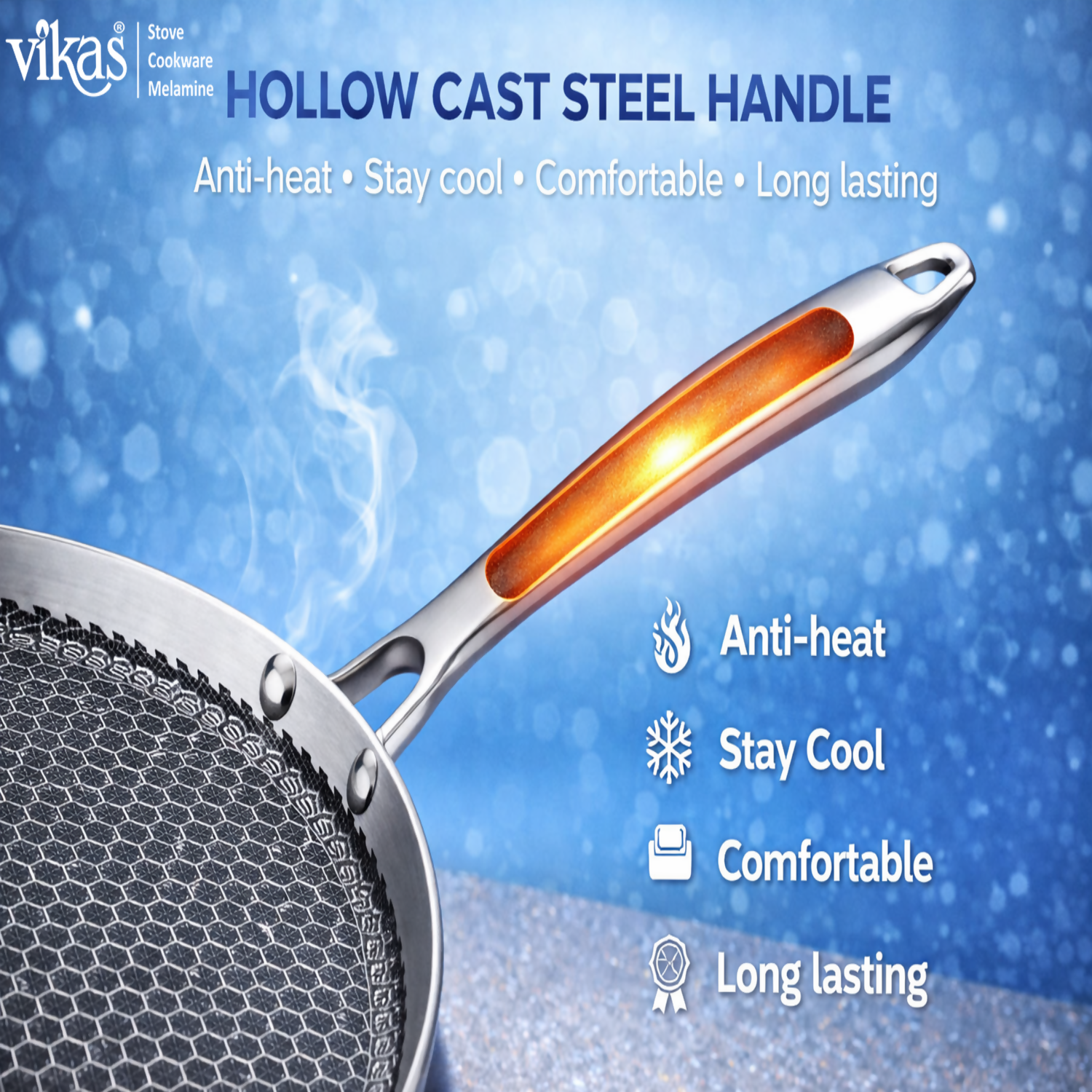 Vikas Honeycomb Dosa Tawa Triply Cookware with Aluminum Core for Even Heating - Image 4