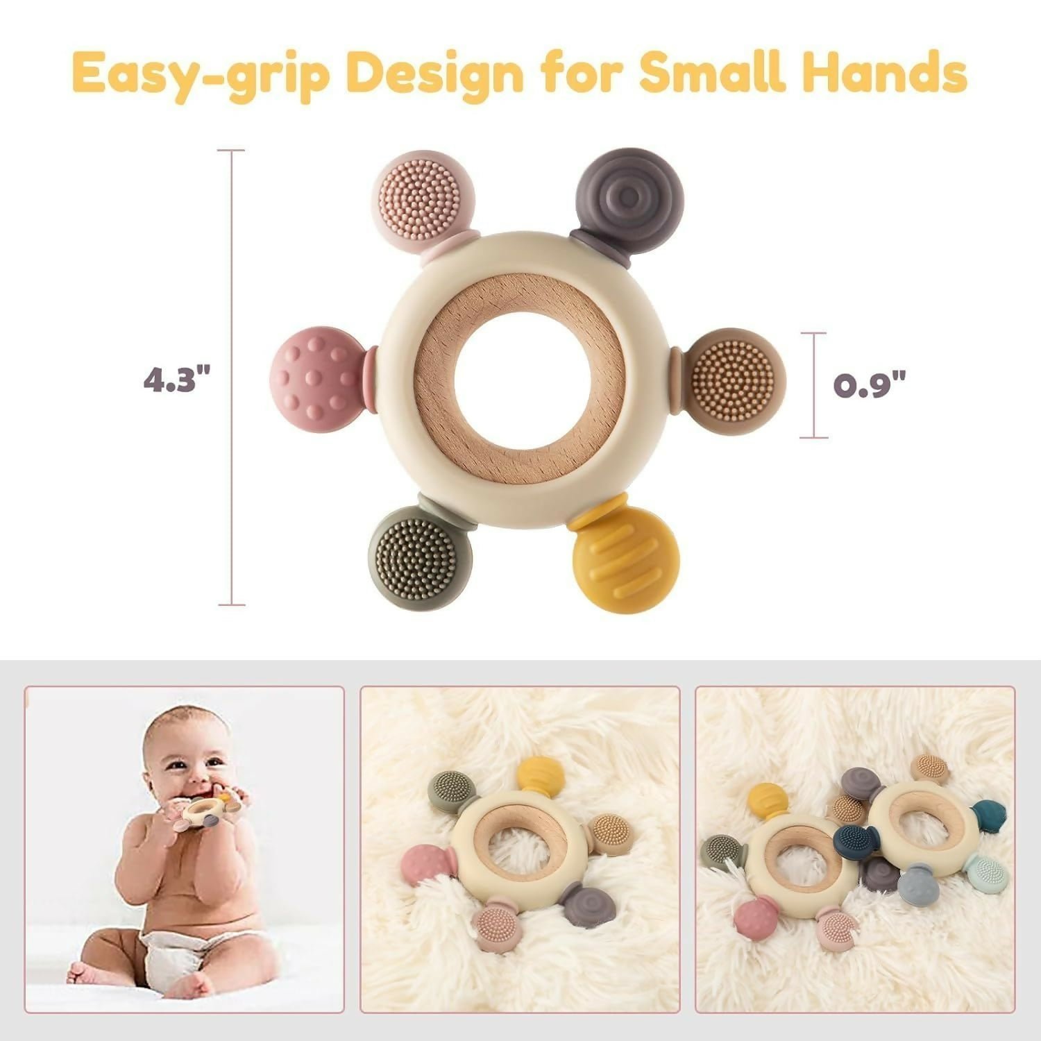 6 Multi color Finger Baby hand Teether - Image 7