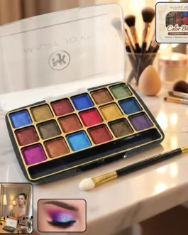 Premium 18-Color Shimmer Eyeshadow Palette (12 GM / 1 Pc)
