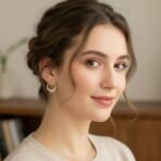 Elegant Bow Pearl Hoop Earrings for Women | Gold Plated Crystal Stud Hoops | Cute Korean Style Fashion Jewelry - Image 2
