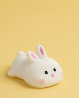 Cute Soft Bunny Night Light for Kids – Warm Glow Silicone Animal Bedside