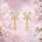 Elegant Butterfly Crystal Drop Earrings for Women - Image 2