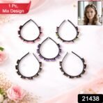Decorative Floral Beaded Hairband for Women & Girls (1 Pc, Mix Design) - Image 2