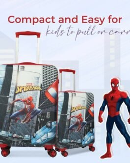 Novex Marvel Spiderman Kids Polycarbonate Trolley Bag for Boys Travel Luggage with 4 Spinner Wheel (18 Inch)