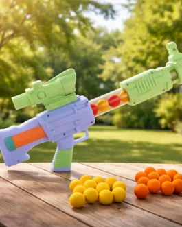 Aditi Toys Space Explorer Pneumatic Gun Include 12 Orange & 12 Yellow Soft Foam Ball