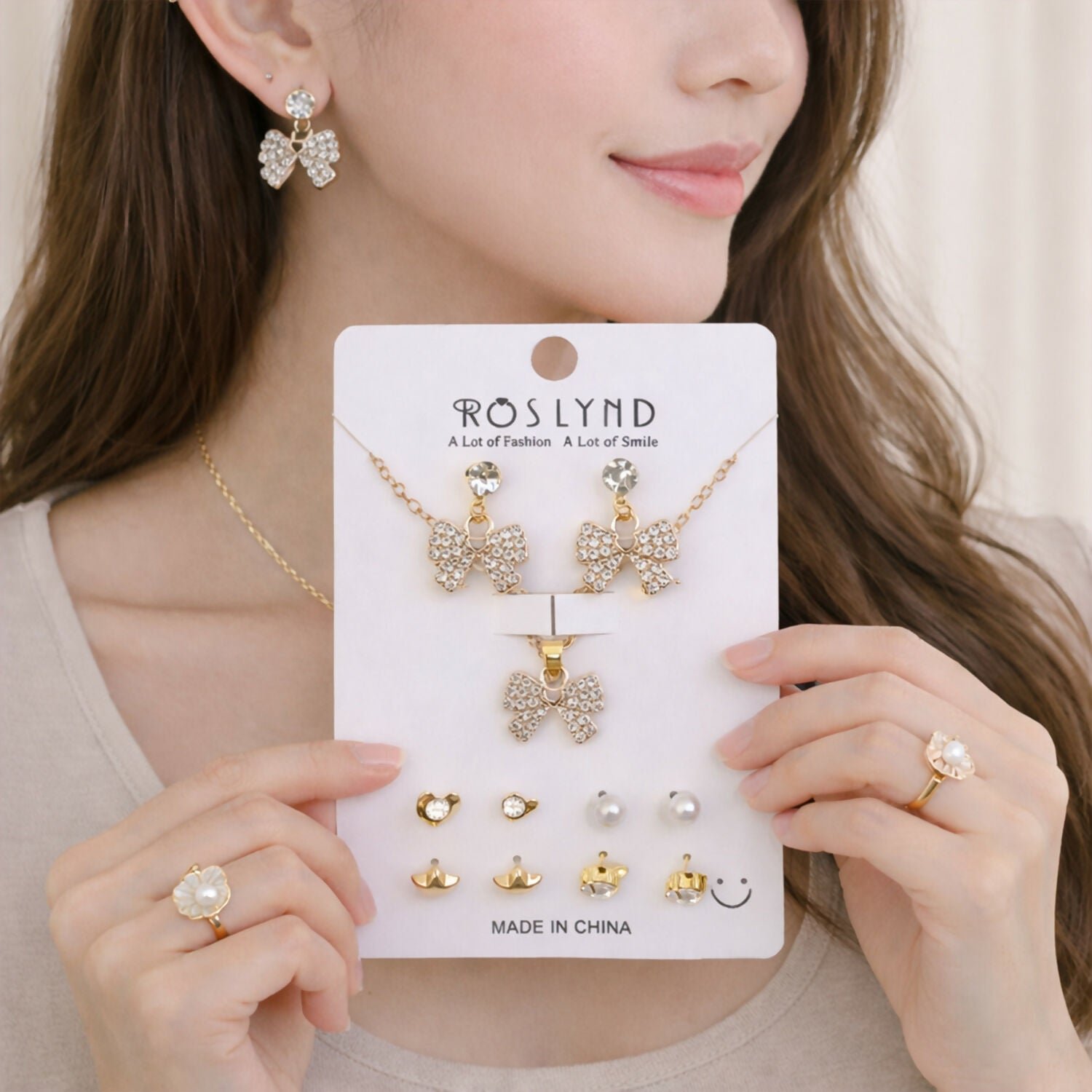 IWD500aB9Z.jpg Premium Gold Plated Leaf Pearl Drop Earrings for Women & Girls (Combo set of 6) - Image 1