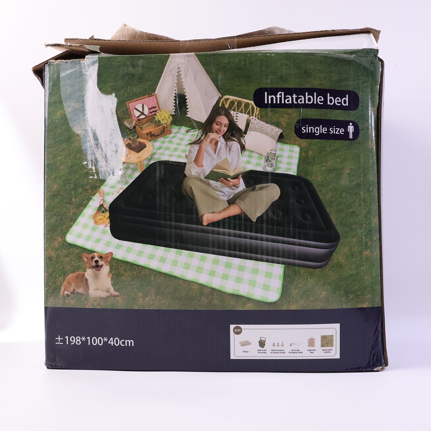 Portable Inflatable Bed Folding Lazy Bed (198x100x40 Cm / 1 Pc) - Image 6
