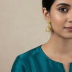 Designer Gold Tone Jhumki | Stylish Traditional Earrings for Girls - Image 2