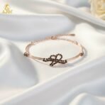 Luxury Rose Gold Adjustable Bow Charm Bracelet