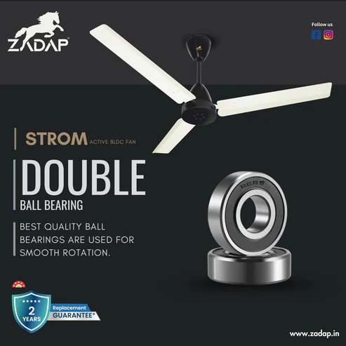 Zadap STROM 1200mm High Speed BLDC Ceiling Fan with Remote (Ivory) - Image 5
