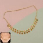 Gold Charm Necklace with Colorful Stones & Butterfly Drops