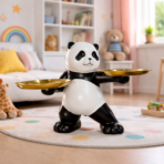 Panda Tray Holder with Dual Plates Decorative Showpiece Stand - Image 2