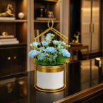 Gold House Frame Tabletop Planter with Decorative Pot(Color may vary) - Image 2