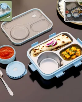 Premium Stainless Steel Compartment Lunch Box 1 Set