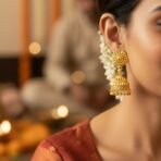 Elegant Gold Plated Jhumka Earrings – Traditional Women's Ethnic Jewelry - Image 2