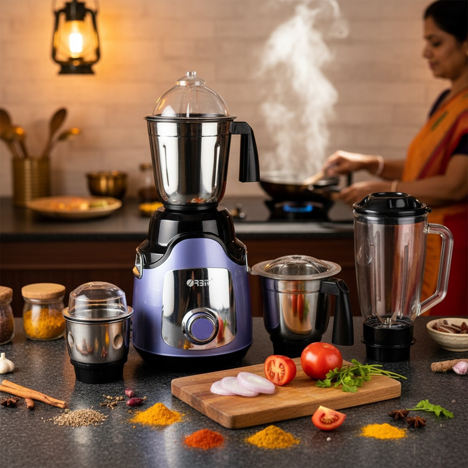 Orbit Heavy Duty 1 hp (746) Watts Mixer Grinder with 4 Multipurpose Jars - Image 7