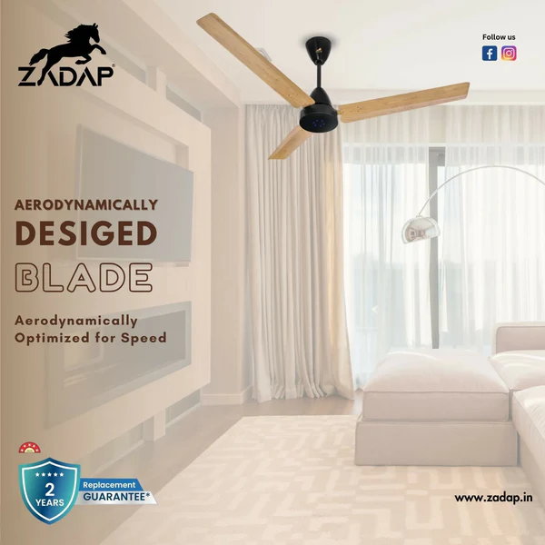 Zadap STROM 1200mm High Speed BLDC Ceiling Fan with Remote(Light Wooden) - Image 8