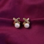 Elegant Pearl Crystal Stud Earrings for Women And Girls - Image 2