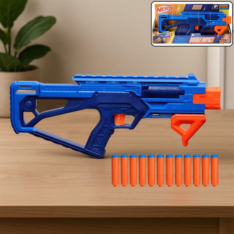 Nerf-N-Series-Double-Impact-01.jpg Nerf N-Series Double Impact Blaster High-Performance Foam Dart Gun with 12 Darts - Image 1