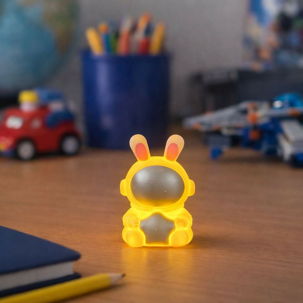 OjWp9ClUkM.jpg Silver Cute Bunny Astronaut LED Night Lamp for Kids Room & Desk Decor - Image 1