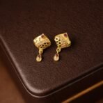 Elegant Gold Pendant and Earring Set Stylish Traditional Jewelry Set for Women - Image 2