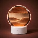 Brown Round Moving Sand Art LED Lamp Decorative Ambient Night Light - Image 2