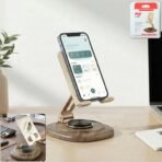 Adjustable Metal Desk Phone Stand with Stable Plastic Base
