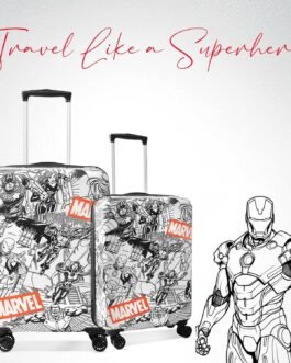 Novex Marvel Avenger Kids Trolley Bags for Travel Polycarbonate Luggage /Suitcase with 4 Wheel (Black,22 Inch)