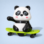 Wind-Up Panda Skateboard Toy for Kids with Moving Wheels - Image 2
