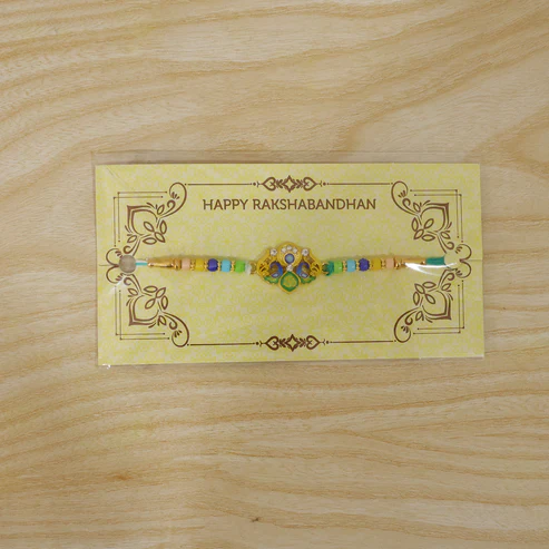 Peacock Design Premium Rakhi (1 Pc) - Image 5