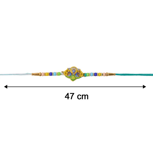 Peacock Design Premium Rakhi (1 Pc) - Image 4