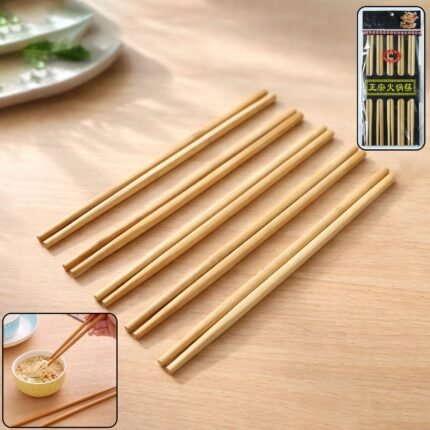 Premium Reusable Bamboo Chopsticks Set (Set of 5 Pair)