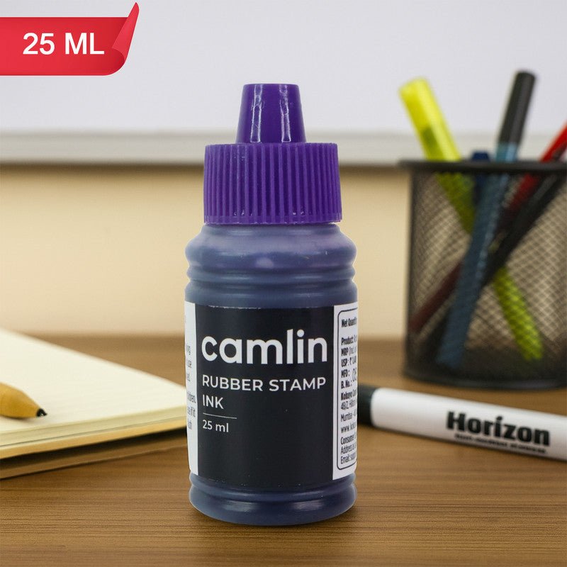 Rubber-Stamp-Ink-01.jpg Camlin Rubber Stamp Ink – Quick-Drying Violet Ink for Clear Stamping (25 ml) - Image 1