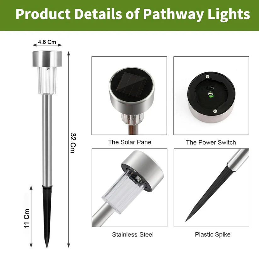Solar Lawn Lamp Set of 12 Pc - Image 6