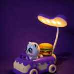 Purple Panda Car LED Desk Lamp with Pen Holder Kids Study Table Lamp - Image 2