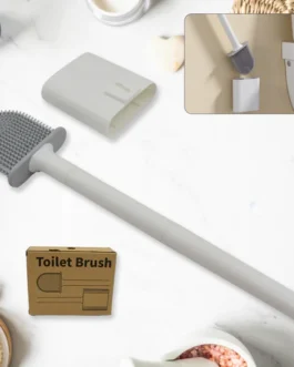 Portable Silicone Toilet Brush – Wall-Mounted, Anti-Drip Cleaner with Non-Slip Handle