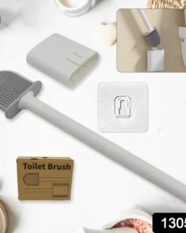 Portable Silicone Toilet Brush – Wall-Mounted, Anti-Drip Cleaner with Non-Slip Handle