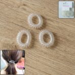 Transparent Spiral Coil Hair Band With Case 3 Pc Set