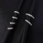 Elegant Sterling Silver Toi et Moi Inspired Beaded Ring Set - Image 2