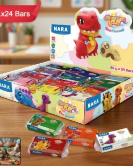 Nara 12 Color Modelling Clay Kit, Soft Creative Play Dough Set for Kids (60 Gm/24 Bars)