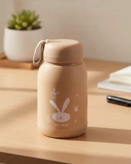 Cute Bunny Print Glass Drinking Bottle (330ML / 1 Pc, Mix Color)
