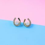 Elegant Pearl & Crystal U-Shape Stud Earrings for Women | Korean Style Fashion Jewelry - Image 2